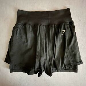 Gymshark Vital Seamless 2.0 Shorts Womens Size XL Black High Rise 2 in 1 Shorts